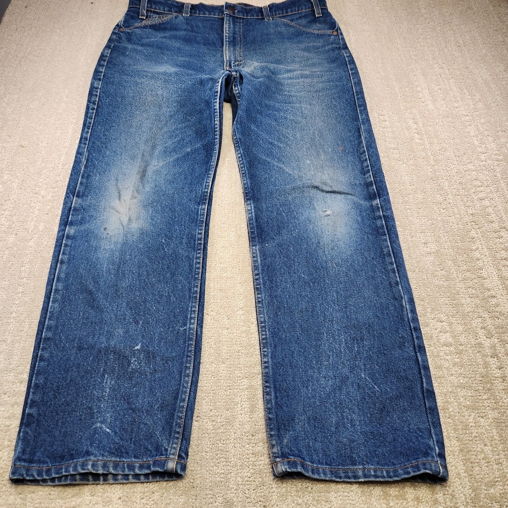 Vintage Levis 505 0217 Jeans Men 38x31 Orange Tab 80s USA Made Whiskers Straight